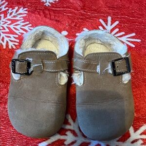 Cozy Tan Baby Shoes with Buckle